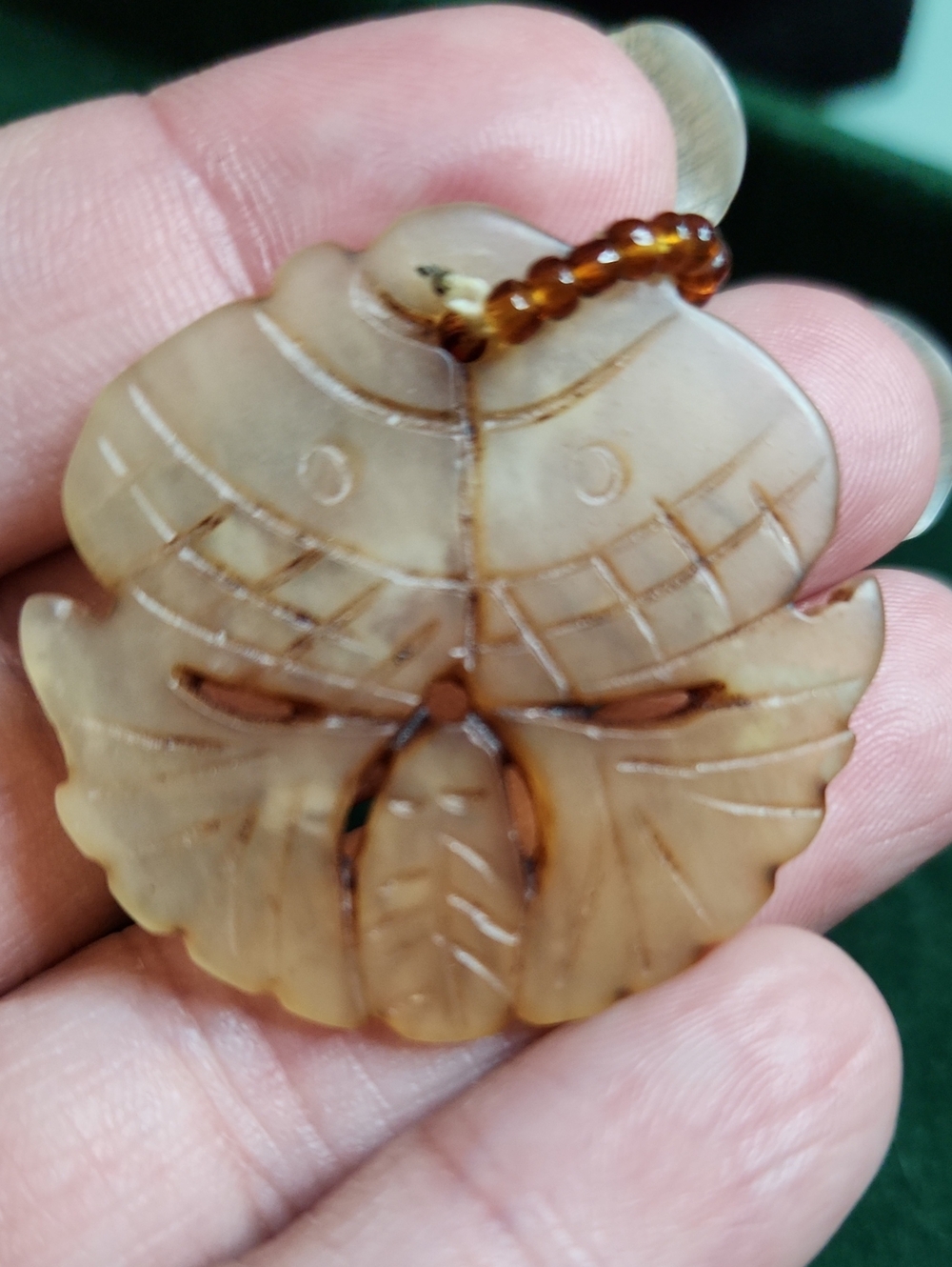 Carved Nephrite Mutton Fat Jade Pendant